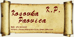 Kosovka Paovica vizit kartica